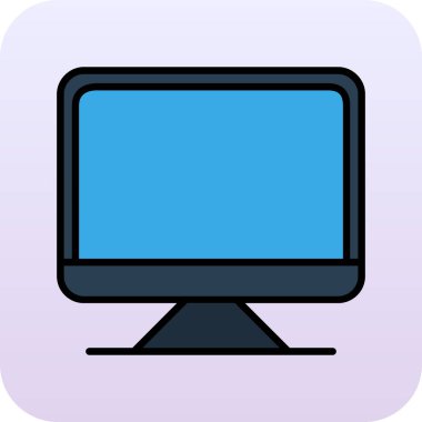 Ekran simgesini izle. beyaz üzerinde izole edilmiş çizgi vektör simgesi simgesi