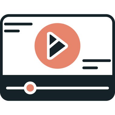 Video oynatıcı ikon vektör illüstrasyonu