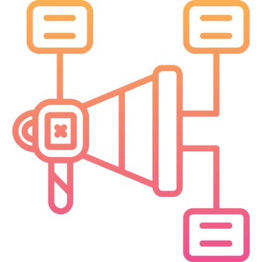 Megafon. Web simgesi basit illüstrasyon
