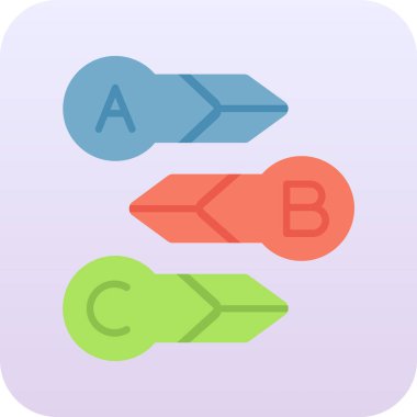 İki renkli okun simgesi