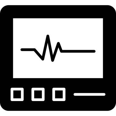 kardiyogram simgesi, vektör illüstrasyonu