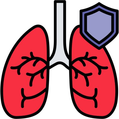 Ciğerler. Web simgesi basit illüstrasyon