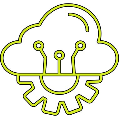 Bulut. Web simgesi basit illüstrasyon