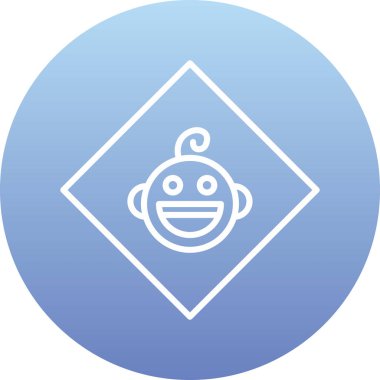 Bebeğin şirin çizgi film ikonunun vektör çizimi