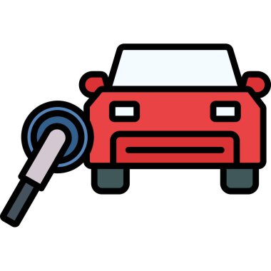 Araba tamir simgesi renk ana hatları vektörü