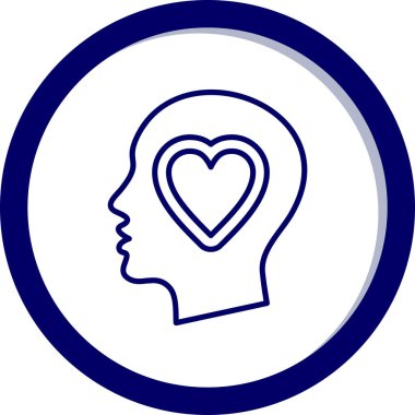 insan kafası vektör simgesine sahip kalp