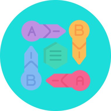 Renkli düz simgeler dizisi