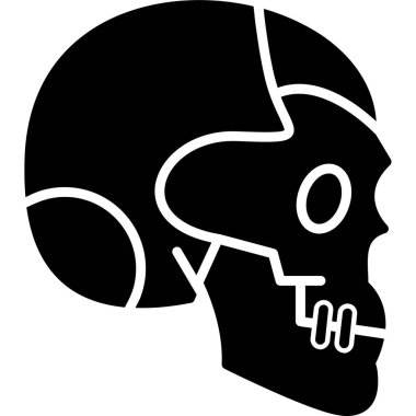 Kafatası olan bir kafa. Kafatasının vektör illüstrasyonu.