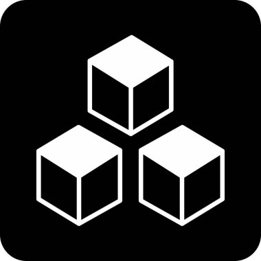 Kutular Simgesi, vektör illüstrasyonu