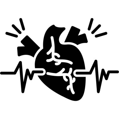 Kalp krizi ikonu. Web için kalp krizi sembolü simgesinin ana hatları