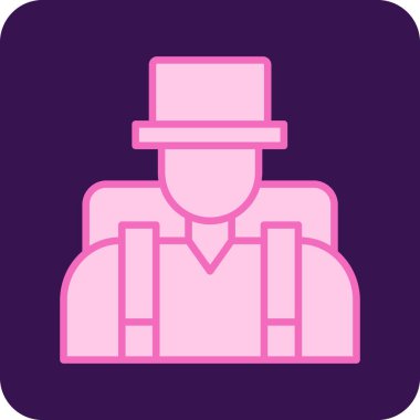 Şapkalı ve kravatlı adam, vektör çizimi