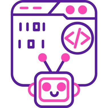 Robot simgesinin vektör tasarımı