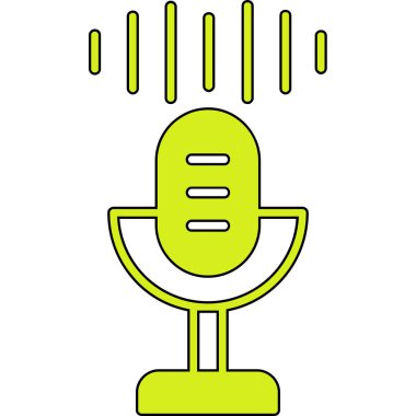 Mikrofon. Web simgesi basit illüstrasyon