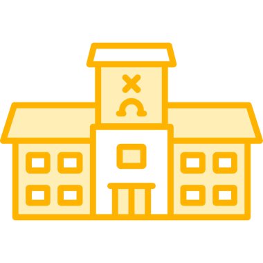 Bina. Web simgesi basit illüstrasyon