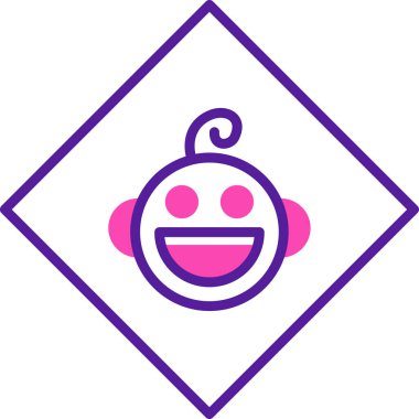 Bebek yüzlü. Basit illüstrasyon