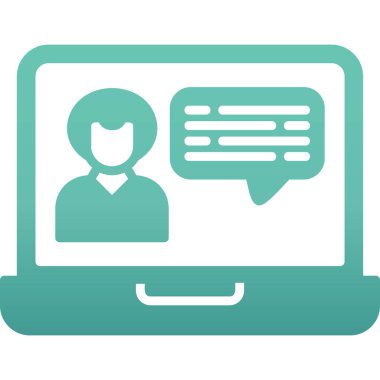 Çevrimiçi Konferans ikonu vektör illüstrasyonu