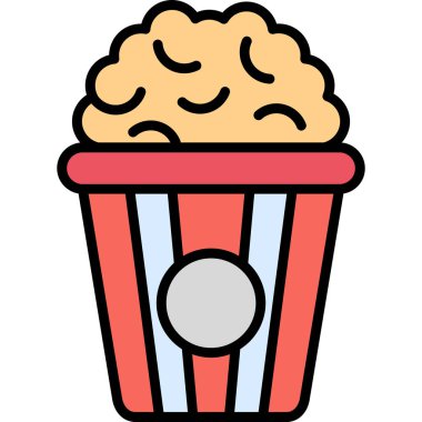 Patlamış mısır. Web simgesi basit illüstrasyon