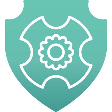 Kalkan vektör simgesi. biçim iki renk simgesi, yumuşak yuvarlak kare renkler, beyaz açılar, mavi arkaplan