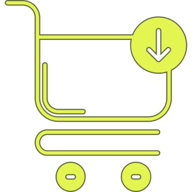 Alışveriş arabası. Basit resimleme