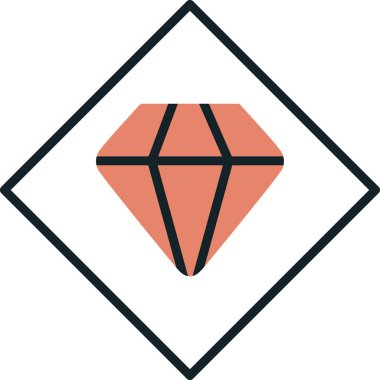 Elmas simgesi, vektör illüstrasyonu