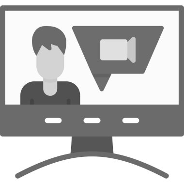 Video konferansı. Web simgesi basit tasarım