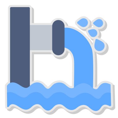 Musluk ikonu. vektör illüstrasyonu