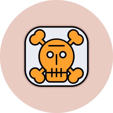 vektör kafatası düz simgesi