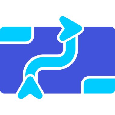 Mavi ve beyaz bir ikonun vektör illüstrasyonu