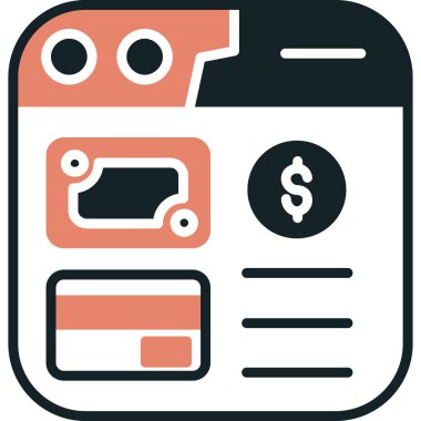 Ödeme kartı ikonu. vektör illüstrasyonu