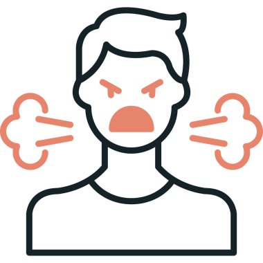 Beyaz arka planda baş ağrısı, illüstrasyon, vektör olan bir adam..