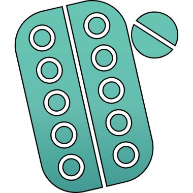 Hapları simgesi. Hapları vektör simgesi web için anahat çizimi