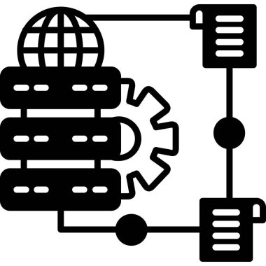 Ana hatlar biçiminde bulut hesaplama ağı simgesi