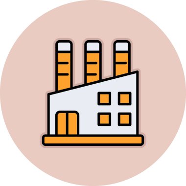 Fabrika. Web simgesi basit illüstrasyon