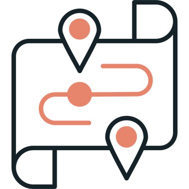 harita konum haritası simgesi düz biçimli