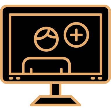 Monitör. Web simgesi vektör illüstrasyonu