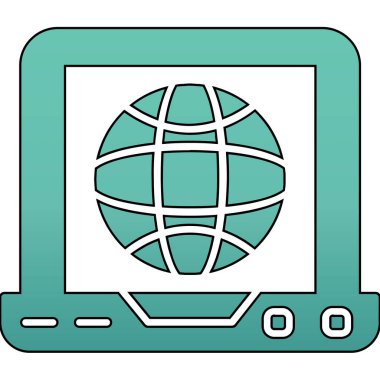 İnternet web simgesi, vektör illüstrasyonu