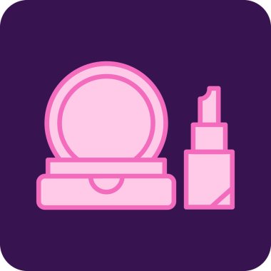 Güzel kozmetik simgesi yumuşak mor arkaplanda izole edilmiş modaya uygun düz stil.