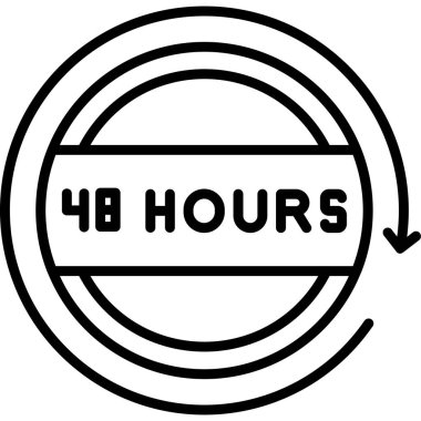 45 saat servis ana hatları simgesi, basit biçim