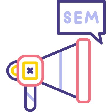 seo Pazarlama. Web simgesi basit illüstrasyon