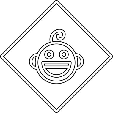 maymun ikonu. Web için maymun vektör simgelerinin özet çizimi