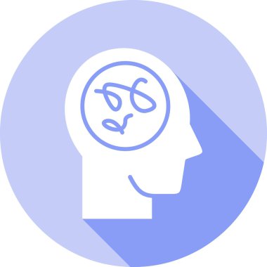 Beyin düşünme ikonu - ana hatlar biçiminde