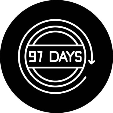 9 gün geri sayım simgesi, vektör illüstrasyonu