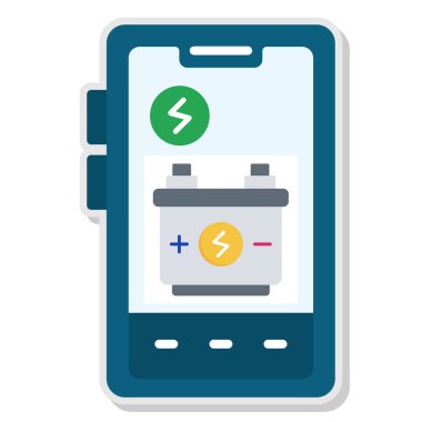 Pil şarj vektör çizim.