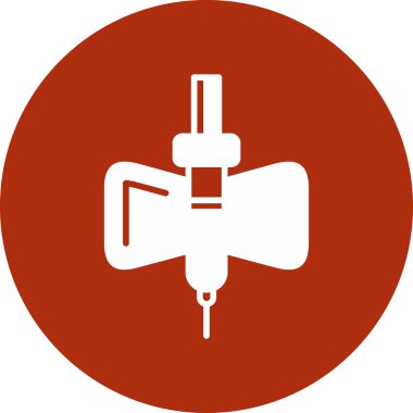 Kırmızı ve beyaz simgenin vektör illüstrasyonu