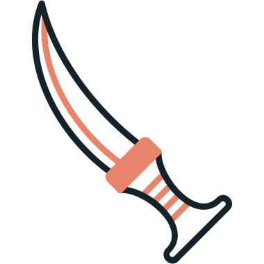 beyaz arkaplanda hançer vektör çizimi