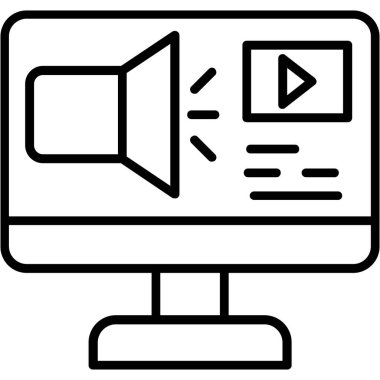 Video kamera. Web simgesi basit illüstrasyon