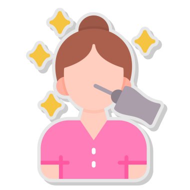 Mikrofon vektör illüstrasyon tasarımlı dişi avatar