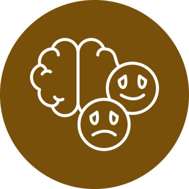 Beyin. Web simgesi basit illüstrasyon