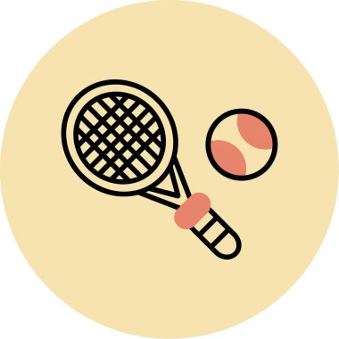 Beyaz arkaplanda tenis vektörü illüstrasyonu