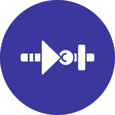 Beyaz çalma düğmesi ve ağırlık simgesi